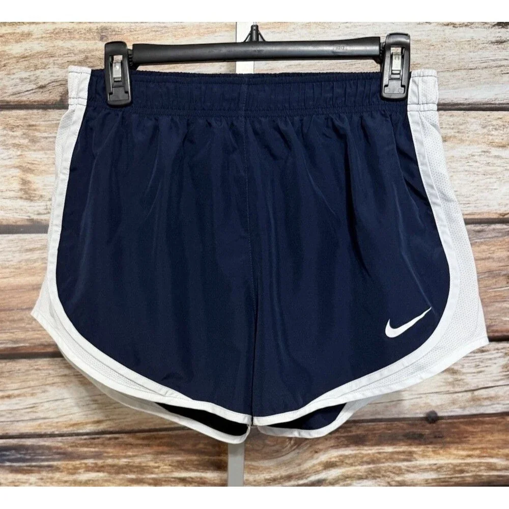 Nike Women's Large Dri-FIT Tempo Mid-Rise Brief-Lined Running Shorts 3” Navy